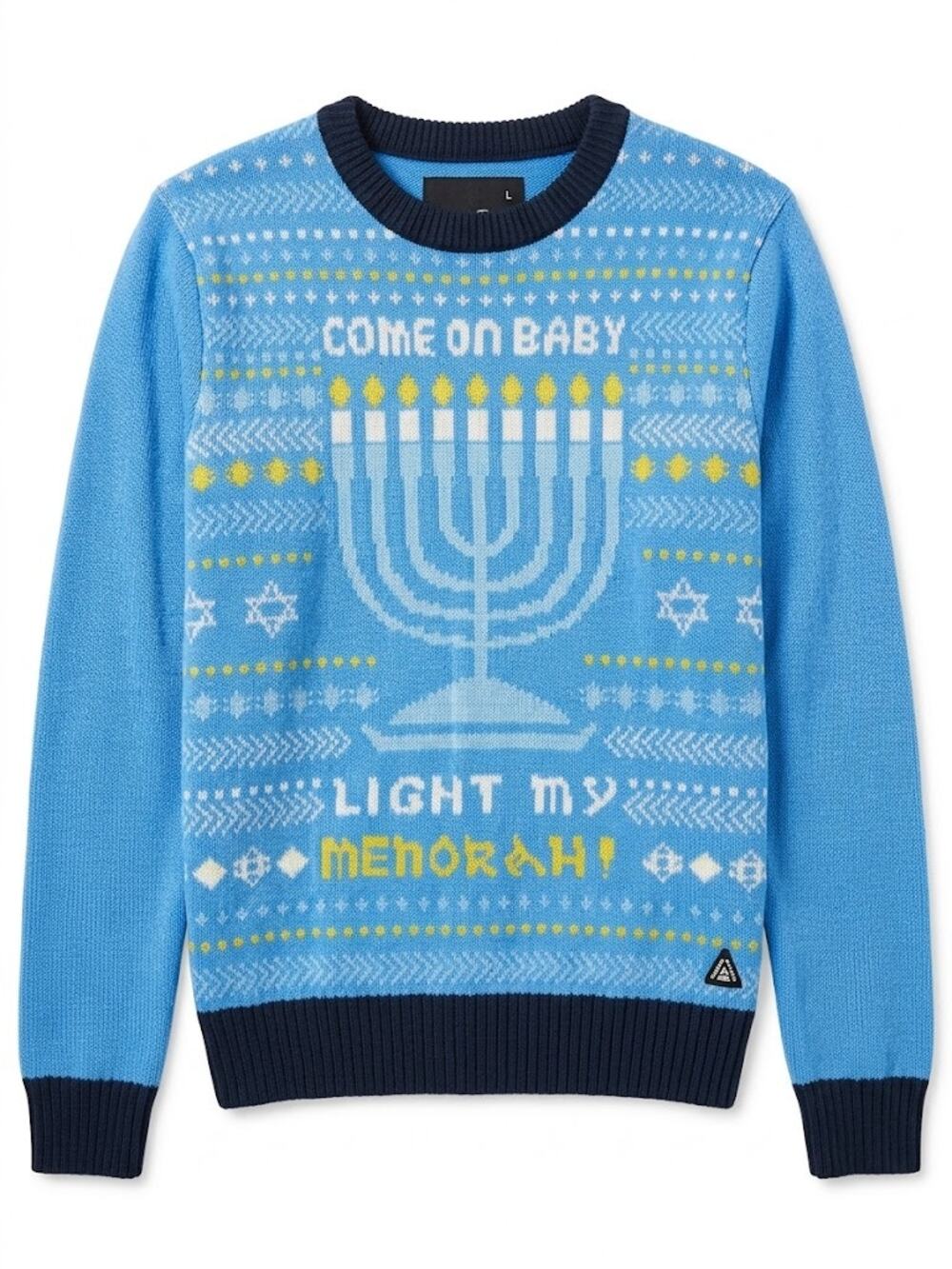 American Stitch Light Blue Hanukkah Holiday Knit Sweater NWT